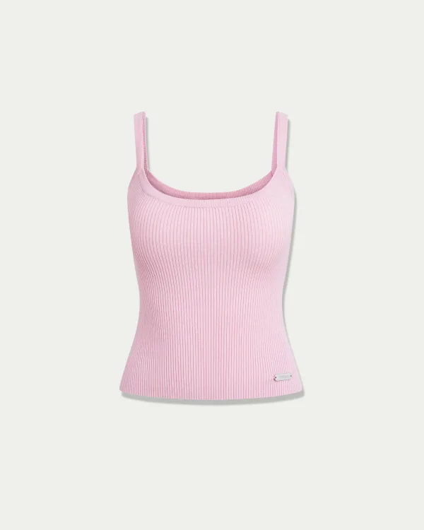 Knitted Spaghetti-Strap Tank Top