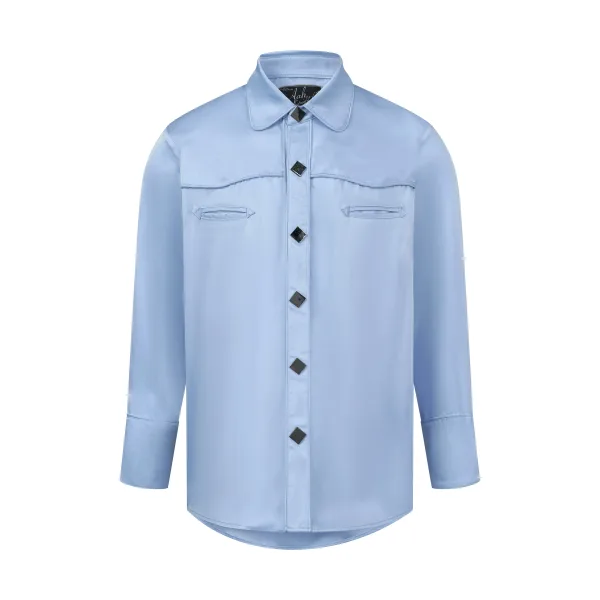 Lonely Cowboy Western Shirt in Baby Blue
