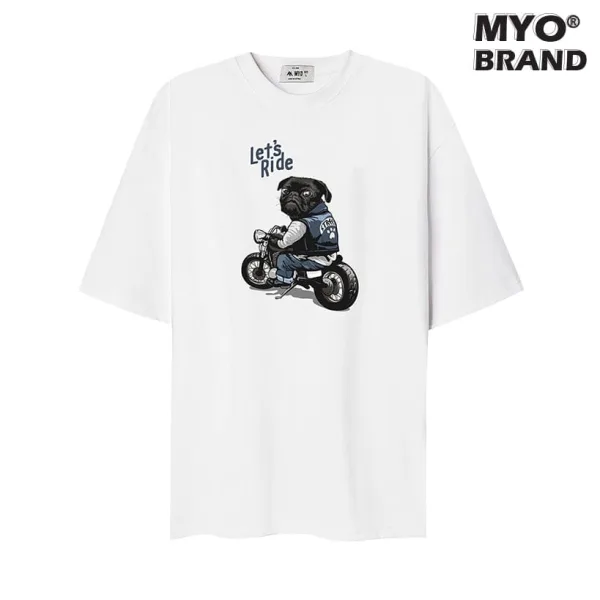 Áo phông đẹp MYO Vải Cotton In Hình Bull Dog Rider
