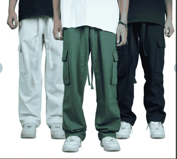 Quần Kaki Hộp Suông Cargo Pants sợi Kaki cotton định lượng 330gsm
