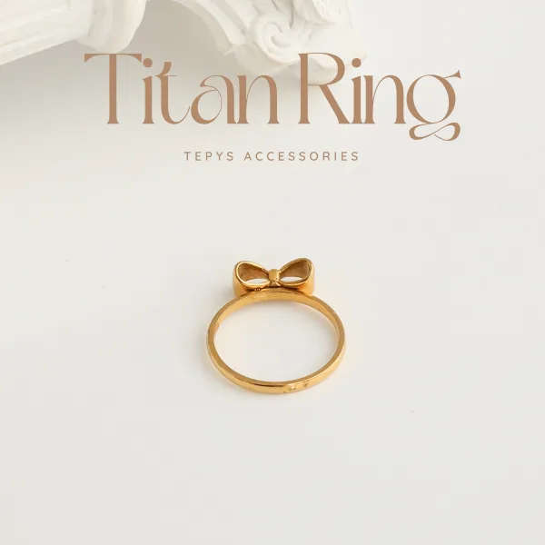Nhẫn Titan Golden Bow Tie