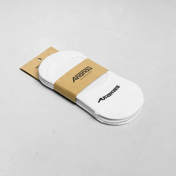 Invisible Socks Pack - Ananas Typo - White