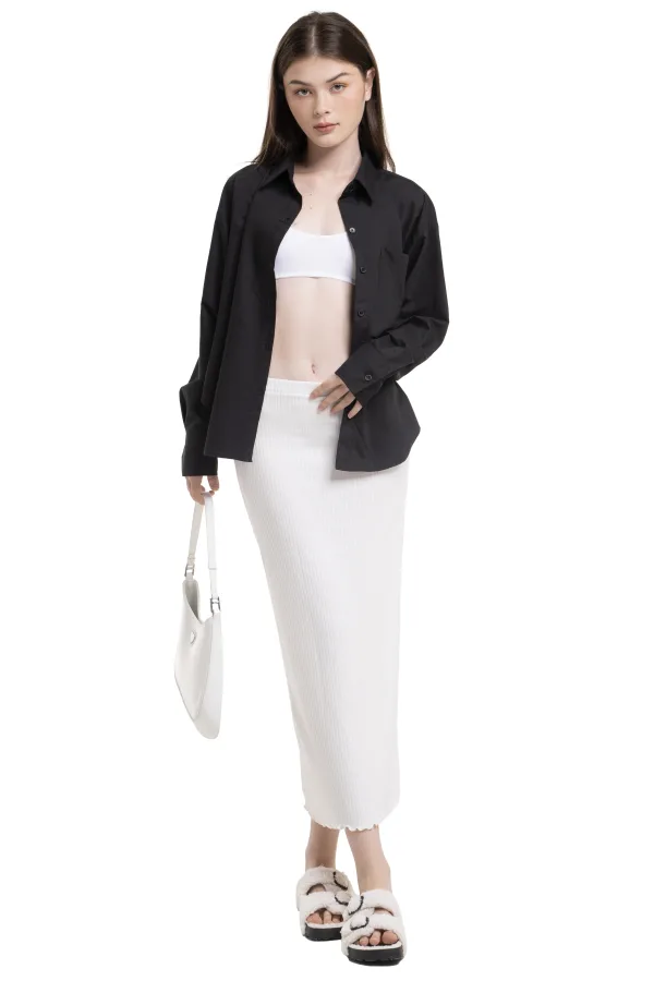 SARA LONG SKIRT - WHITE
