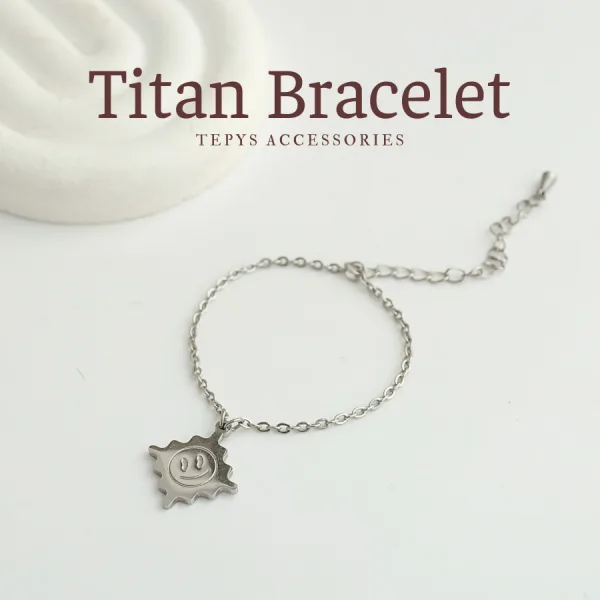 Lắc Tay Face Smiling Titan Silver