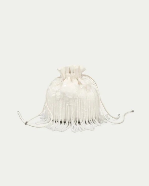 Myrtle Hand-Embellished Drawstring Mini Bag