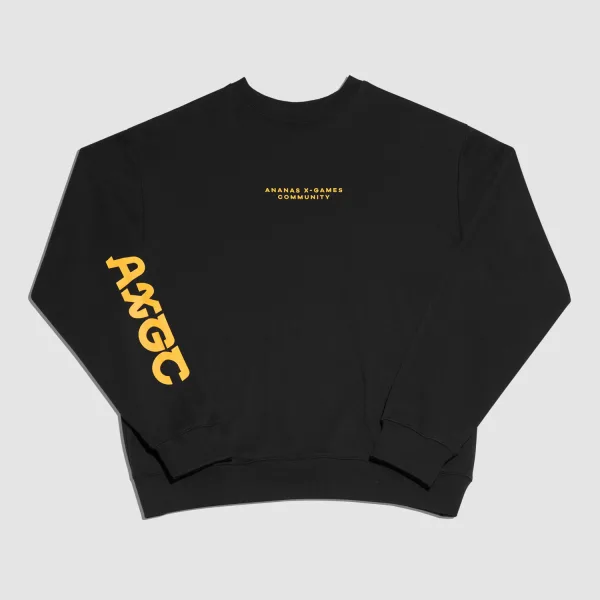 Merchandise Sweatshirt - AXGC Typo Logo - Caviar Black