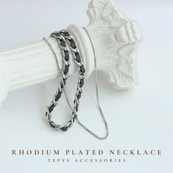 Choker Layer Da Phối Xích Bile Silver