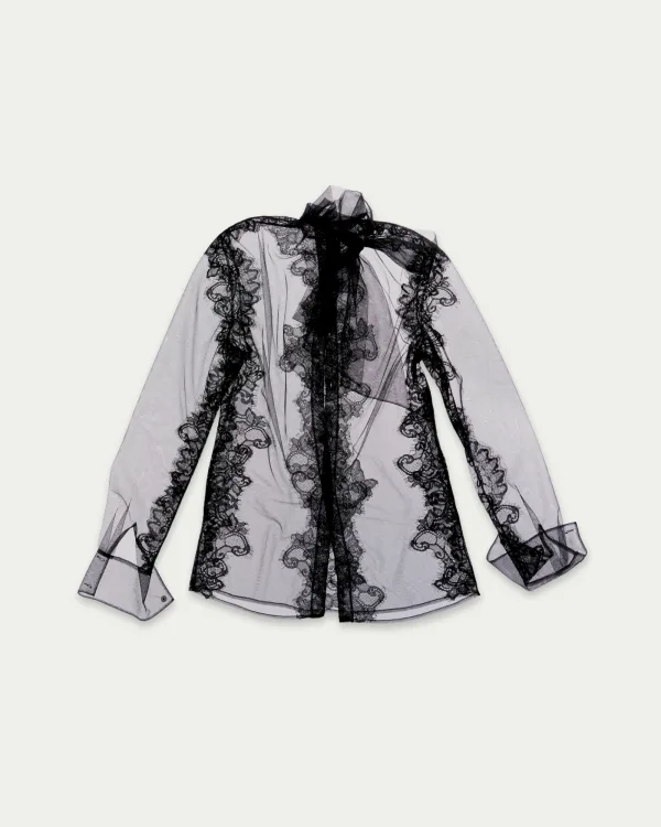 Sheathless Sheer Lace Shirt