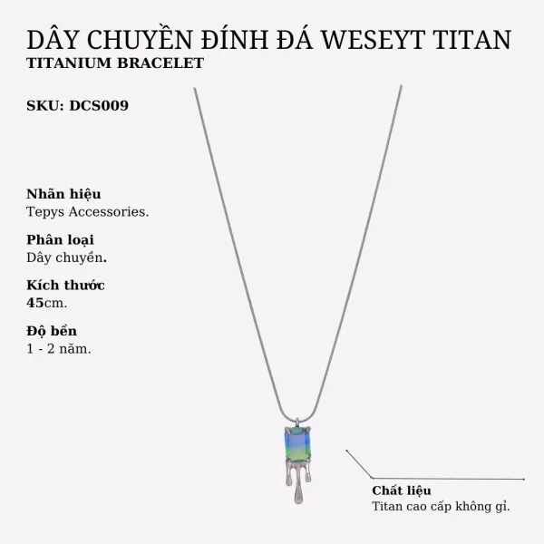 Dây chuyền đính đá Weseyt Titan Silver - DCS009