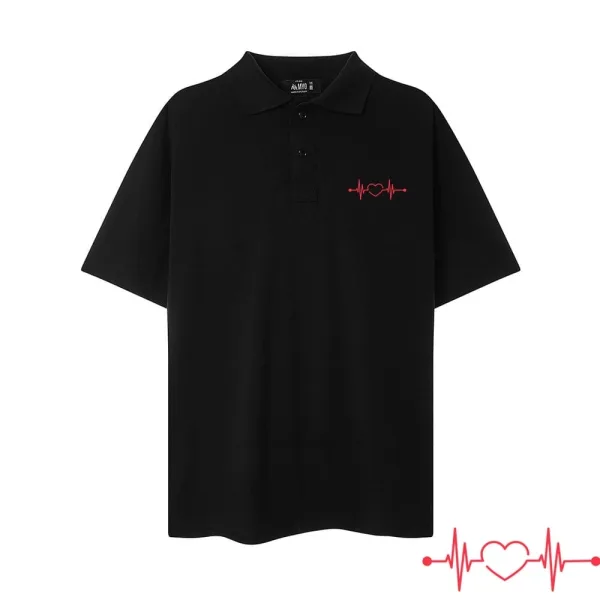 Áo Polo Form Rộng MYO In hình nhịp đập của Tim Heart