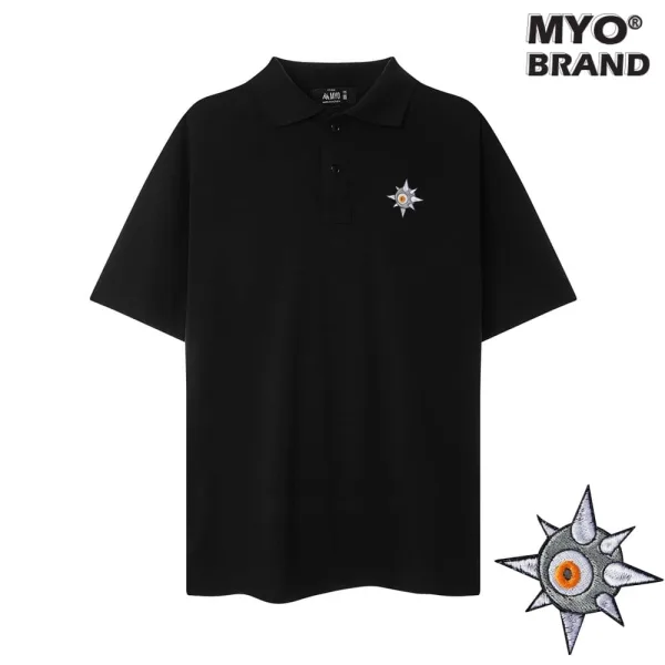 Áo Polo Form Rộng MYO Thêu Quái Vật Một Mắt