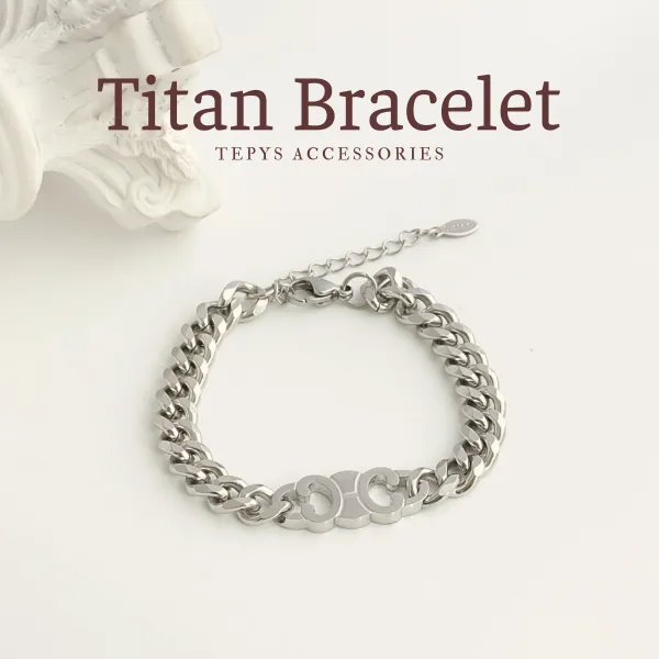 Lắc Tay Double Eight Titan Silver