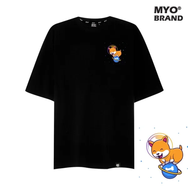 Áo Thun From Rộng Nam MYO Vải Cotton In Hình Corgi Planet