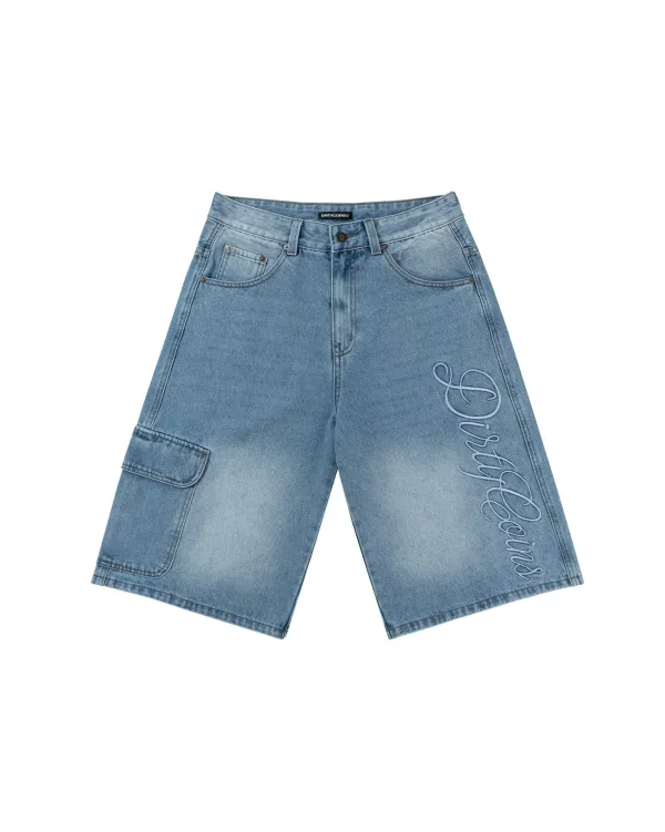 Quần Ngắn Denim Baggy Embroidery Logo