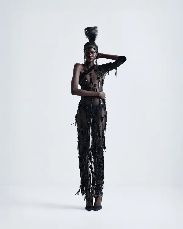 Eternal Bond Beaded Mesh Dress