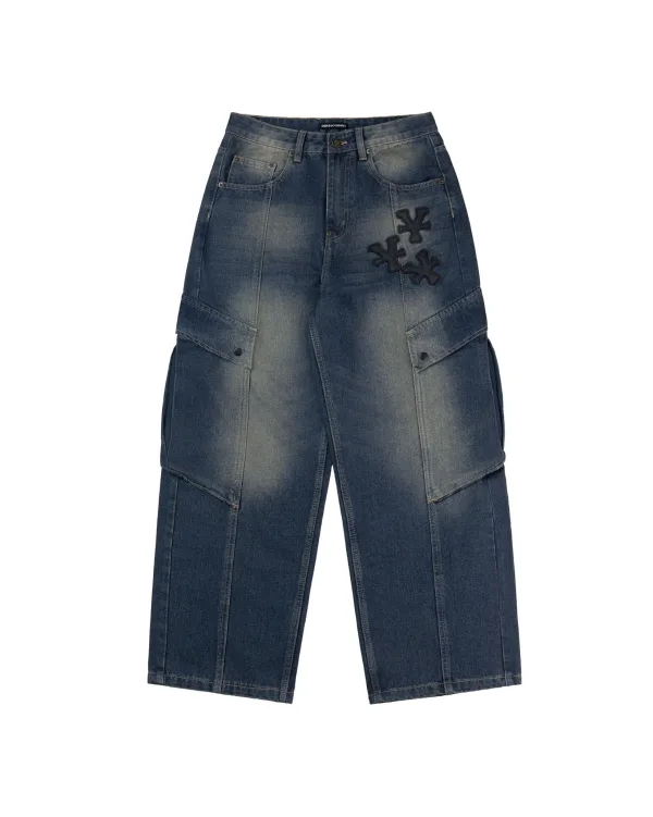 Quần dài Denim Cargo Pants Splicing
