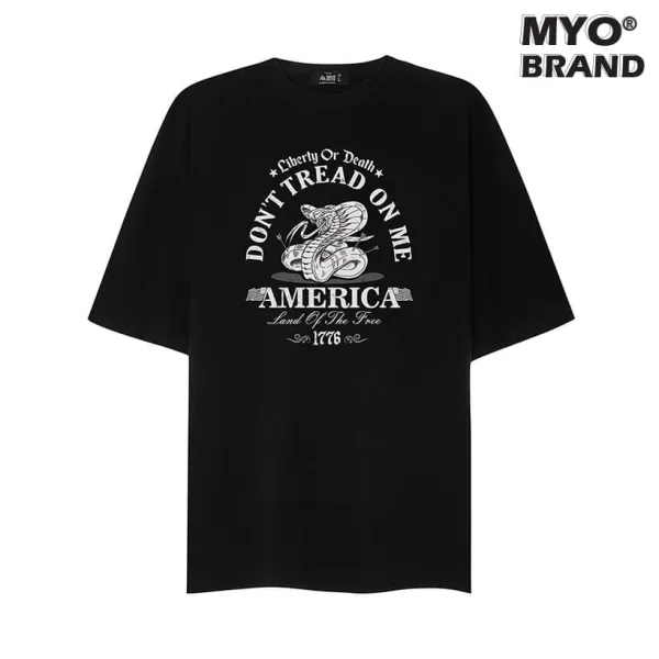 Áo Thun Tay Lỡ MYO Vải Cotton In Hình Dont Tread On Me