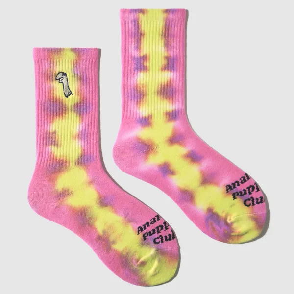 High Crew Socks - Ananas Puppet Club - Tie Dye