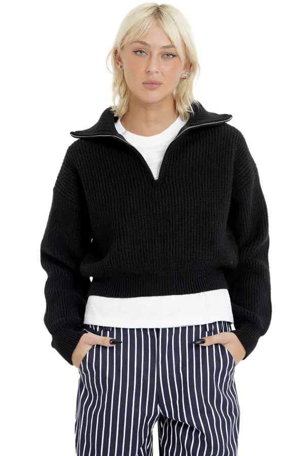KARO SWEATER - BLACK