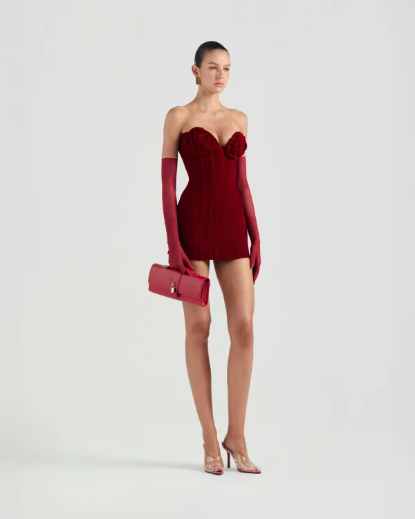 Doppia Velvety Flower Mini Dress