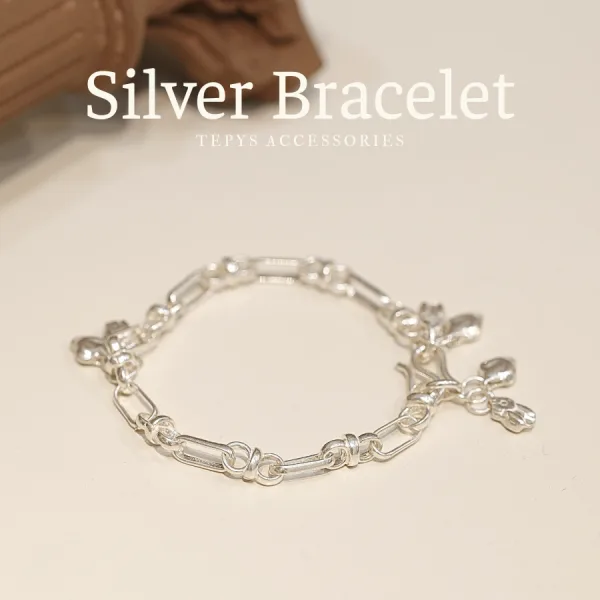 Lắc Tay Bạc Móc Tròn Dài (Tính theo gram: 130.000/gram)