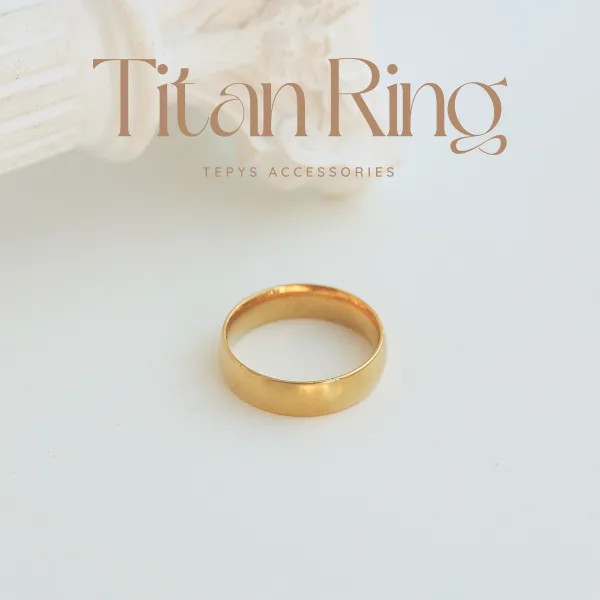 Nhẫn Smooth Round Titan Gold