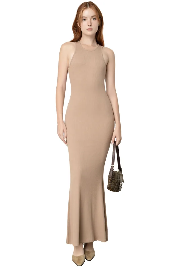 KELSA DRESS - LIGHT BROWN