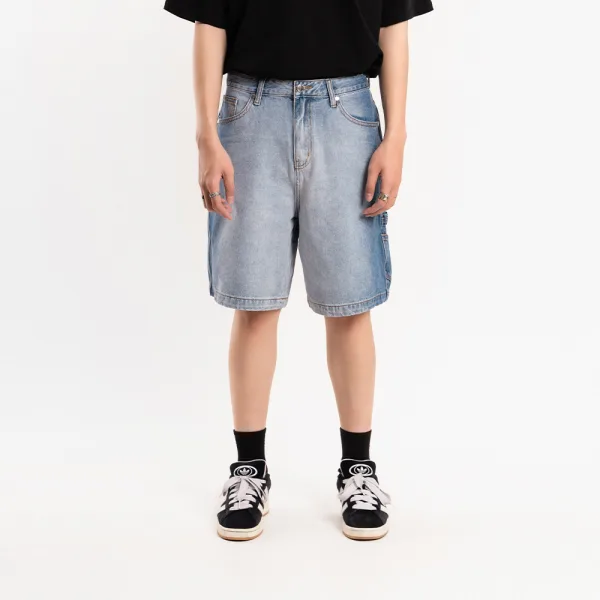 QUẦN SHORT JEAN NAM - TOTODAY - ACID WHITE WIDELEG