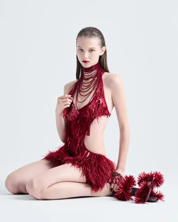Crimson Thread Sequin Mini Dress