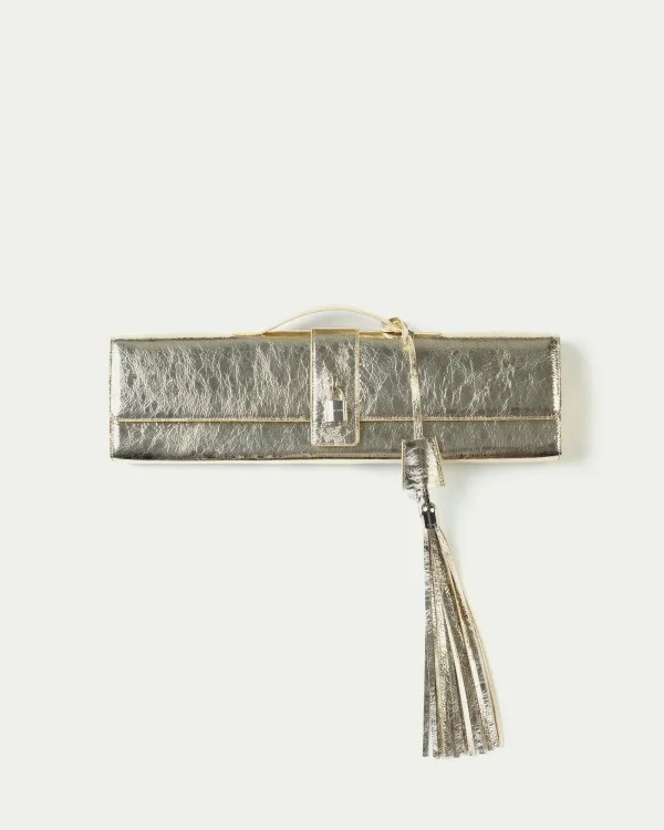Extended Metallic Long Clutch