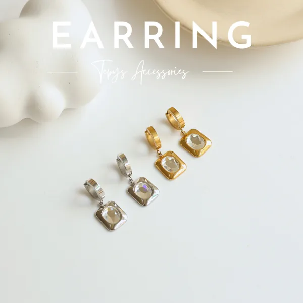 White Stone Earring