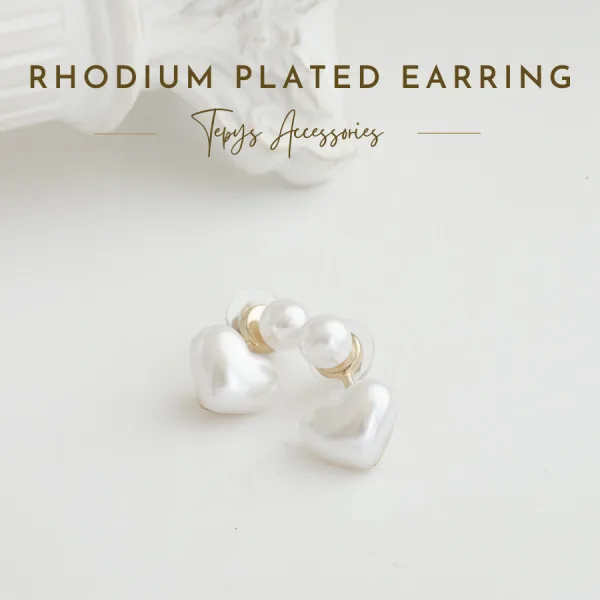 Bông Tai Ngọc Trai Jade White Xi Mạ