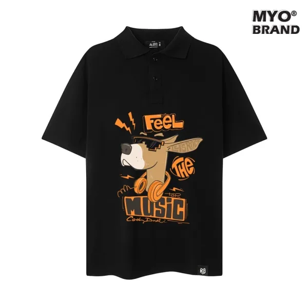 Áo Polo Form Rộng MYO In Dog Feel The Music Q005