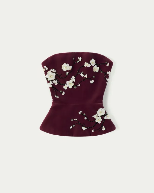 Plum Blossom Velvet Corset