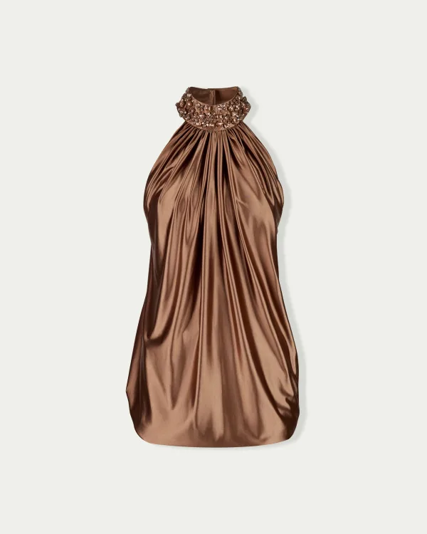 Half Turn Halterneck Mini Dress