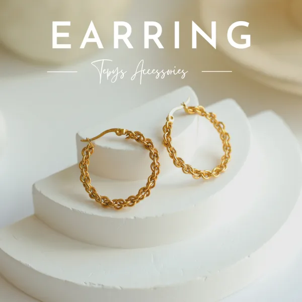 Gold Braided Earring