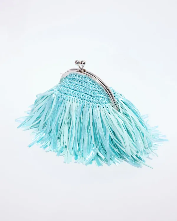 Lido Raffia Kisslock Clutch