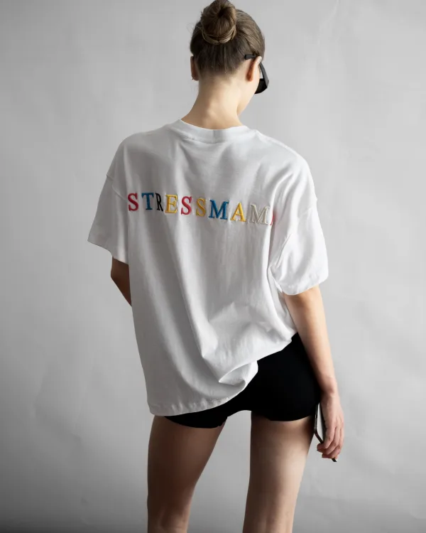 SSMA RAINBOW EMBROIDERY T-SHIRT - WHITE