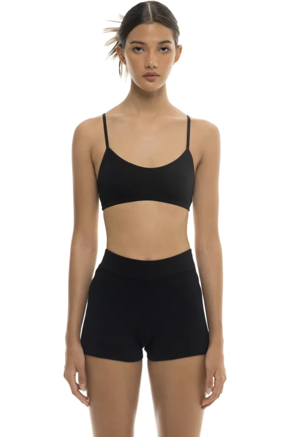 COTTON CLASSIC BRA - BLACK