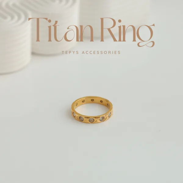 Nhẫn titan Đính Đá