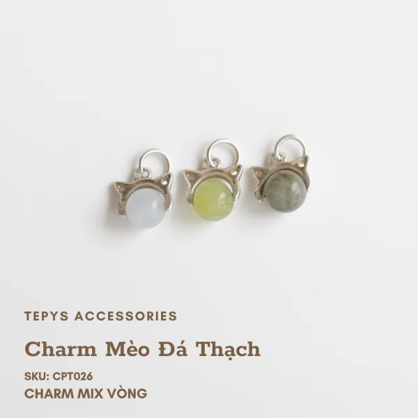 Charm Mèo Đá Thạch