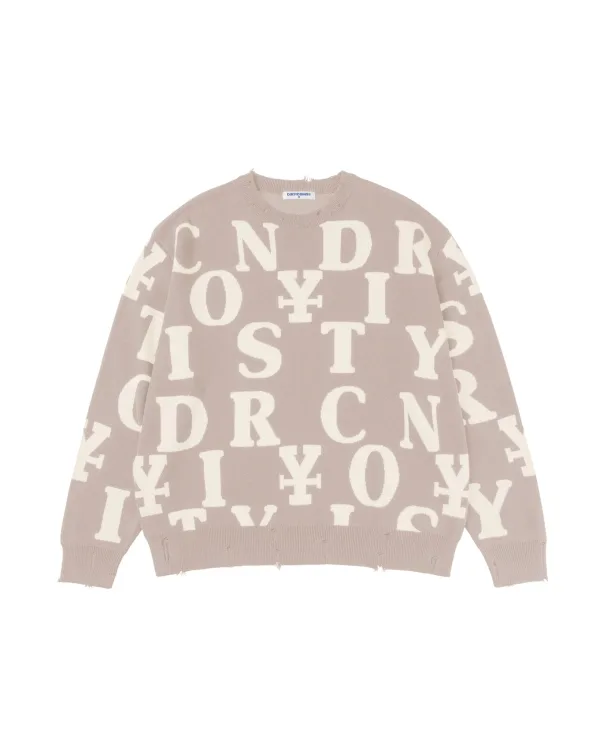 Áo dài tay Letters Monogram Knit Sweater