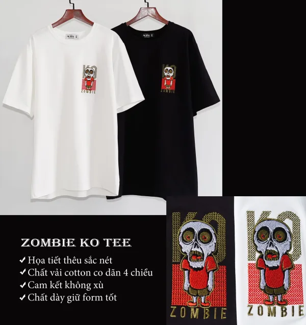 Áo Thun Myo Thêu Hình Zombie