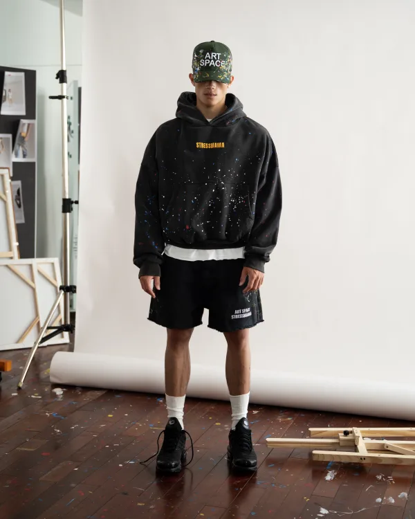 SSMA PAINT SPLATTER HOODIE - BLACK