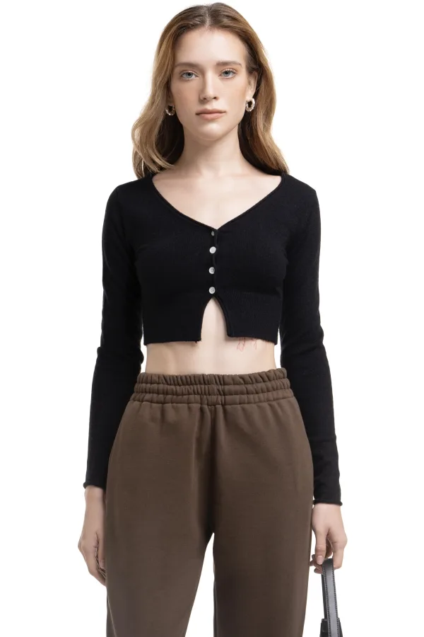 ISABEL KNIT TOP - BLACK
