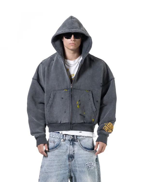 SS26 CORE V2 ZIP HOODIE - DARK BLUE