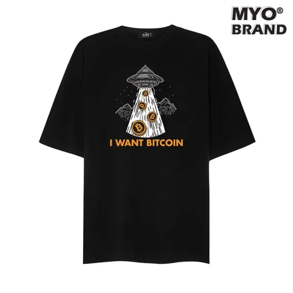 Áo Phông Nam MYO Vải Cotton In Hình I Want Bitcoin