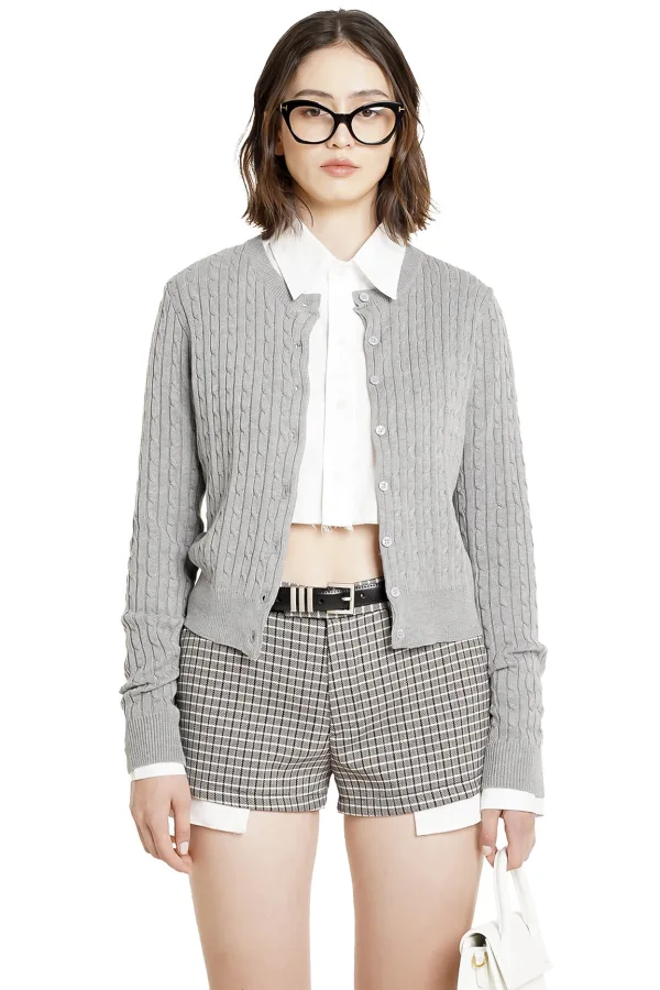 CABLE CARDIGAN - GREY