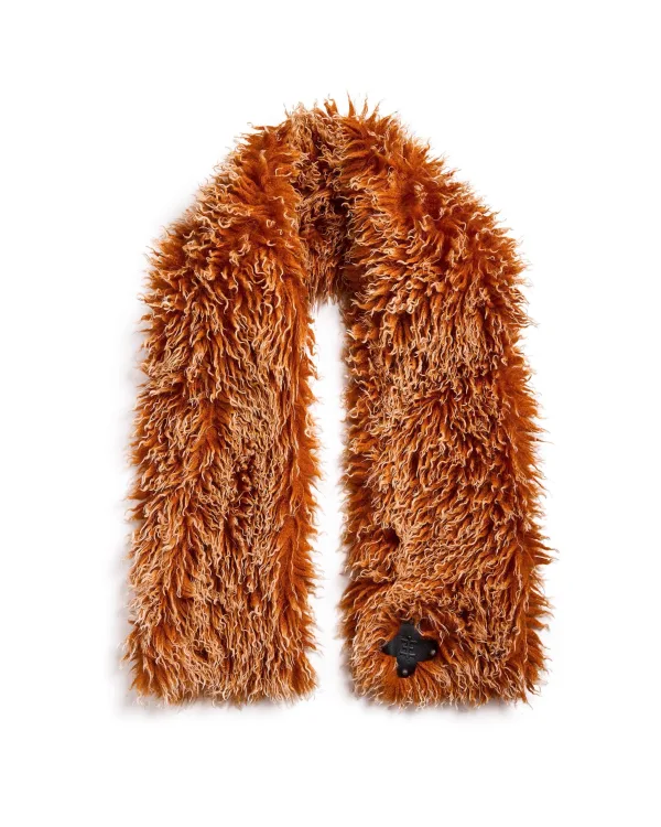 ORANGE PSY FAUX FUR SCARF
