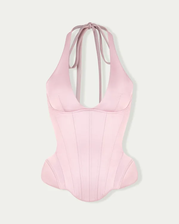 Honey Skin Corset Halterneck Top